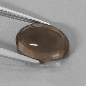 Quartzo fumê marrom natural 3,61ct, corte oval, translúcido