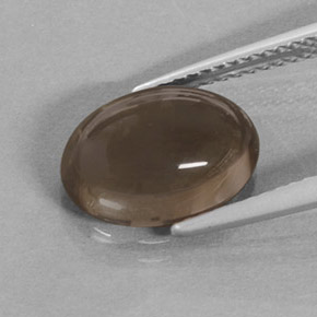 Quartzo fumê marrom natural 3,61ct, corte oval, translúcido