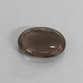 Quartzo fumê marrom natural 3,50ct, corte oval, translúcido