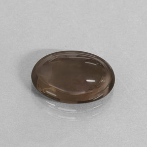 Quartzo fumê marrom natural 3,47ct, corte oval, translúcido