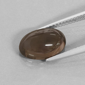 Quartzo fumê marrom natural 3,47ct, corte oval, translúcido