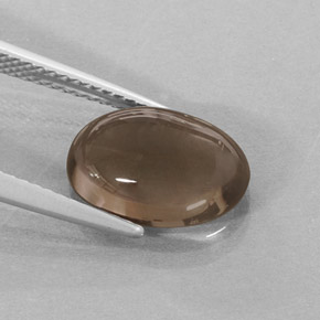 Quartzo fumê marrom natural 3,59ct, corte oval, translúcido