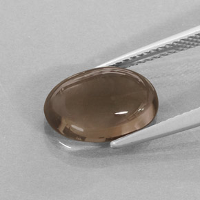 Quartzo fumê marrom natural 3,59ct, corte oval, translúcido