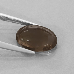 Quartzo fumê marrom natural 2,97ct, corte oval, translúcido