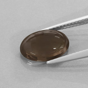 Quartzo fumê marrom natural 2,97ct, corte oval, translúcido