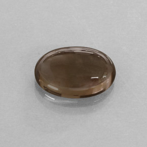 Quartzo fumê marrom natural 3,24ct, corte oval, translúcido