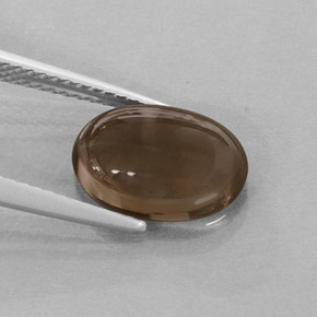 Quartzo fumê marrom natural 3,24ct, corte oval, translúcido