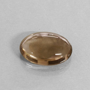 Quartzo fumê marrom natural 3,42ct, corte oval, translúcido