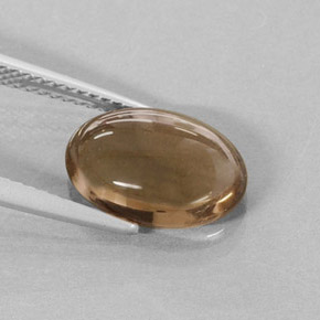 Quartzo fumê marrom natural 3,42ct, corte oval, translúcido