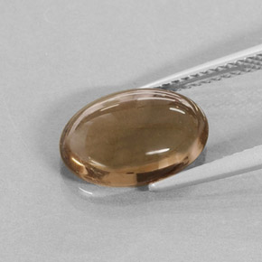 Quartzo fumê marrom natural 3,42ct, corte oval, translúcido