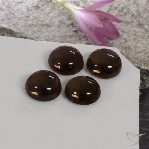 Pedras preciosas de Quartzo Fumê Umber Brown natural de 27.53 ct, Redondo, Transparente