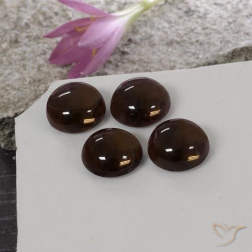 Pedras preciosas de Quartzo Fumê Umber Brown natural de 27.53 ct, Redondo, Transparente