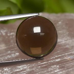Quartzo fumê marrom natural 6,31ct, corte redondo, transparente