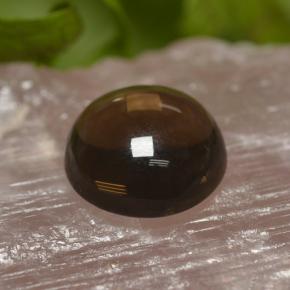 Quartzo fumê marrom natural 6,31ct, corte redondo, transparente