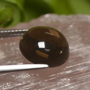 Quartzo fumê marrom natural 6,31ct, corte redondo, transparente