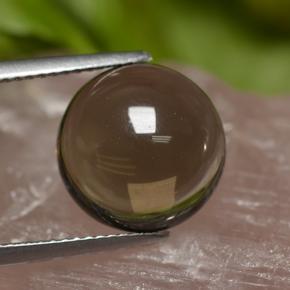 Quartzo fumê marrom natural 6,70ct, corte redondo, transparente