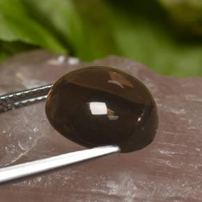 Quartzo fumê marrom natural 6,70ct, corte redondo, transparente