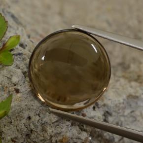 Quartzo fumê marrom natural 5,63ct, corte redondo, transparente