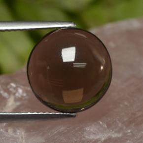 Quartzo fumê marrom natural 5,82ct, corte redondo, transparente