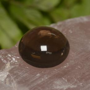 Quartzo fumê marrom natural 5,82ct, corte redondo, transparente
