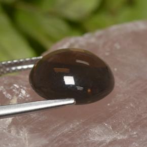 Quartzo fumê marrom natural 5,82ct, corte redondo, transparente