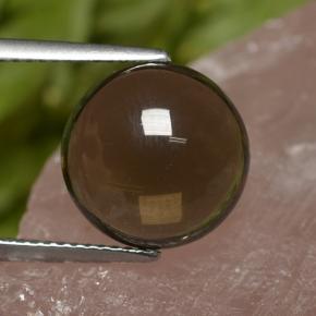 Quartzo fumê marrom natural 6,82ct, corte redondo, transparente