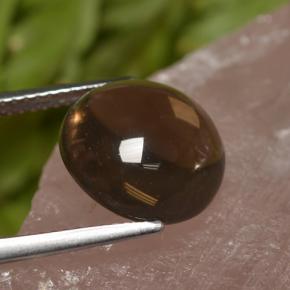 Quartzo fumê marrom natural 6,82ct, corte redondo, transparente