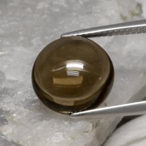Quartzo fumê marrom natural 5,62ct, corte redondo, transparente