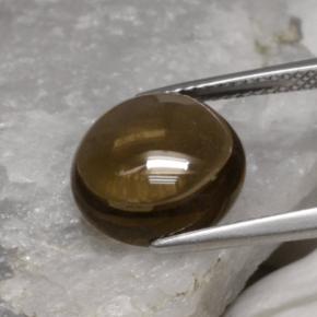 Quartzo fumê marrom natural 5,62ct, corte redondo, transparente