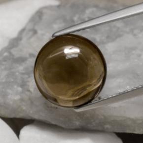 Quartzo fumê marrom natural 5,78ct, corte redondo, transparente