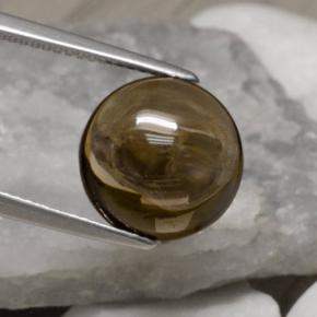 Quartzo fumê marrom natural 5,78ct, corte redondo, transparente
