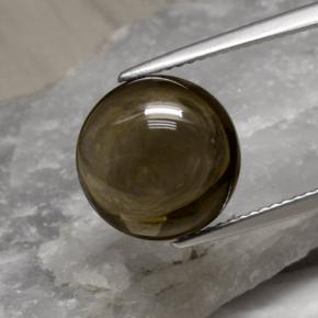 Quartzo fumê marrom natural 6,79ct, corte redondo, transparente
