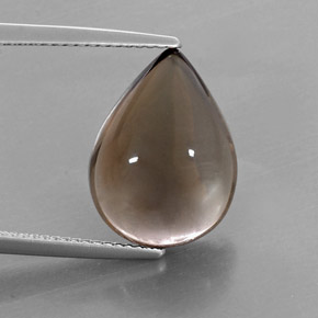 Quartzo fumê marrom natural 7,79ct, formato de pêra, transparente