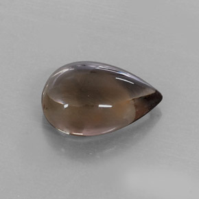 Quartzo fumê marrom natural 7,79ct, formato de pêra, transparente