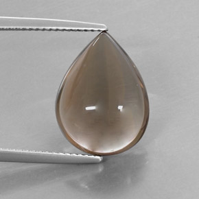 Quartzo fumê marrom natural 8,58ct, formato de pêra, transparente