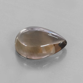 Quartzo fumê marrom natural 8,58ct, formato de pêra, transparente