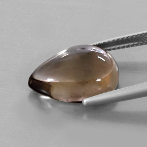 Quartzo fumê marrom natural 8,58ct, formato de pêra, transparente