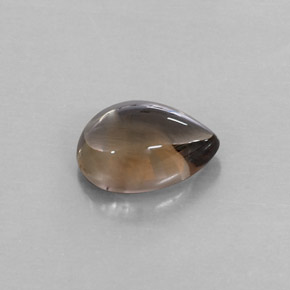 Quartzo fumê marrom natural 4,55ct, formato de pêra, transparente