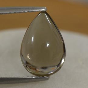 Quartzo fumê marrom natural 4,19ct, formato de pêra, transparente