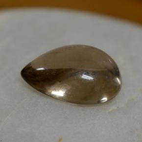 Quartzo fumê marrom natural 4,19ct, formato de pêra, transparente