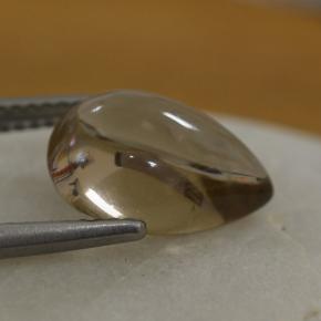 Quartzo fumê marrom natural 4,19ct, formato de pêra, transparente