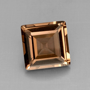 Quartzo fumê marrom natural 4,21ct, quadrado, VS
