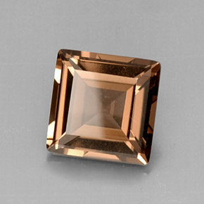 Quartzo fumê marrom natural 4,21ct, quadrado, VS