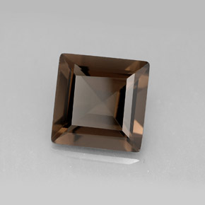 Quartzo fumê marrom natural 3,96ct, quadrado, VVS-VS