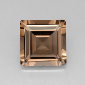 Quartzo fumê marrom natural 4,06ct, quadrado, VVS-VS