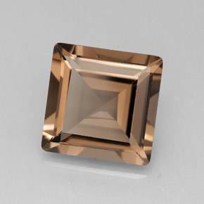 Quartzo fumê marrom natural 4,06ct, quadrado, VVS-VS