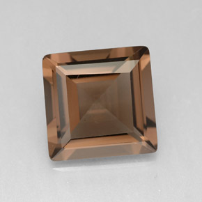 Quartzo fumê marrom natural 3,83ct, quadrado, VVS-VS