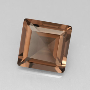 Quartzo fumê marrom natural 3,83ct, quadrado, VVS-VS
