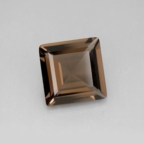 Quartzo fumê marrom natural 3,35ct, quadrado, VVS-VS