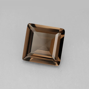 Quartzo fumê marrom natural 3,35ct, quadrado, VVS-VS